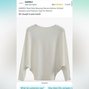 White, one size sweater from Amazon - great condition